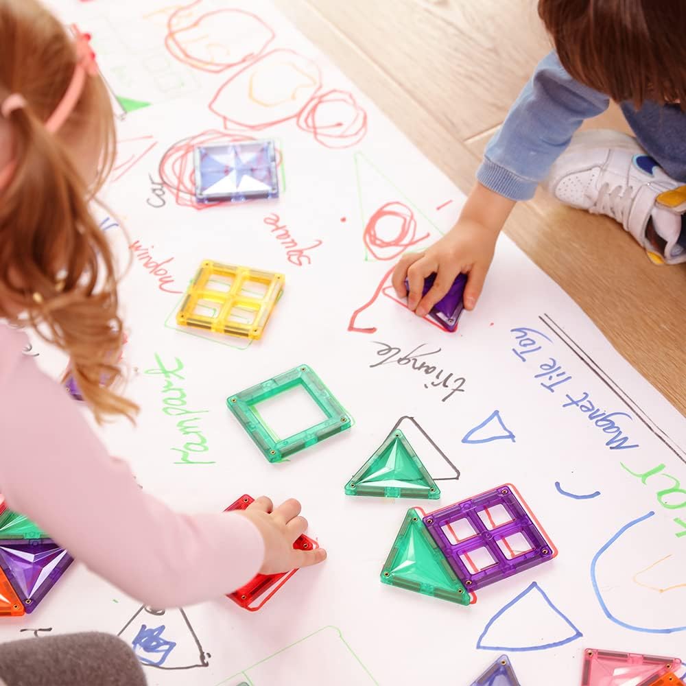 108-Piece Magnetic Building Blocks Set – 3D Educational Construction Toy for Kids